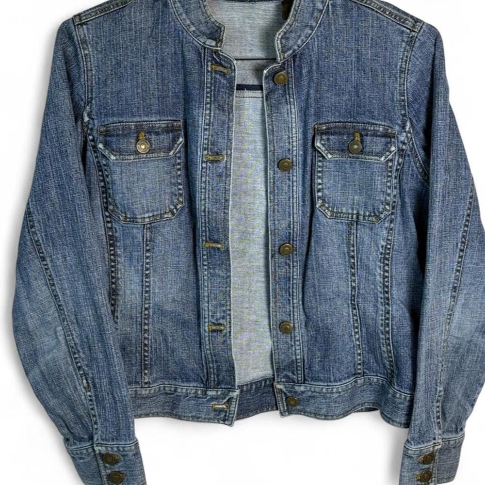 Women's Vintage Liz Claiborne Fall Winter Medium Wash Blue Denim Jean Jacket